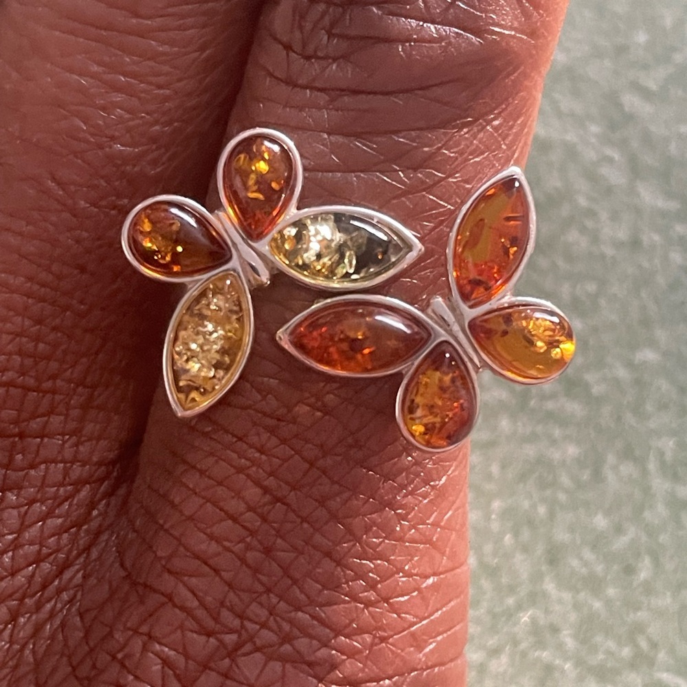 Amber Butterfly Ring